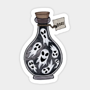 halloween bottle of boos cute ghost art Sticker